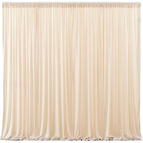 Deep Champagne Backdrop Curtain 4 Panels-Wrinkle-Free Curtains Polyester Photography Drapes for Baby Shower Birthday Party Photo Background Backdrop Stand- 16 X10FT (Champagne) - color: Champagne, size: W4' x H10'(4 panels)
