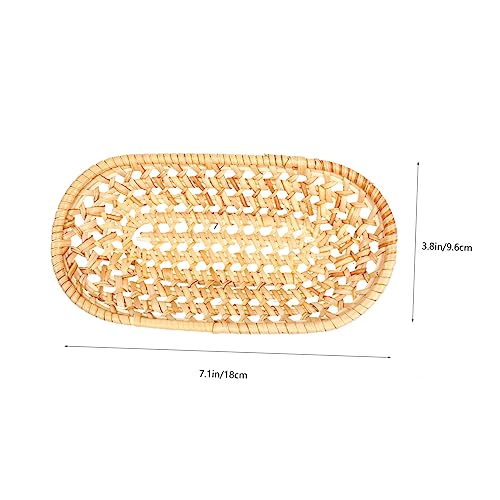 Rattan Woven Tray Decorative Food Serving Plate for Towels Storage Basket for Home Decor Photography Prop Versatile Rattan Decor Basket