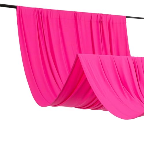 Efavormart 5ft x 10ft Fuchsia 4-Way Stretch Spandex Backdrop Curtain, Wrinkle-Free Opaque Stage Panel for Bold Parties and Branding Activations - color: Fuchsia, size: 5ftx10ft