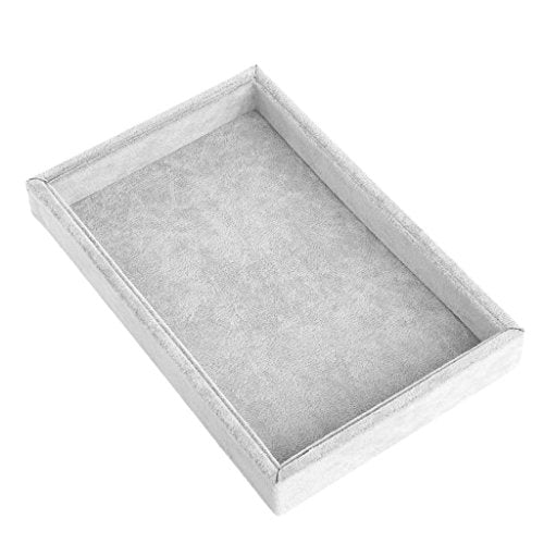 Youngy Velvet Jewelry Tray, Stackable Showcase Display Organizer for Ring Earring Necklace Pendants Bracelet Purple