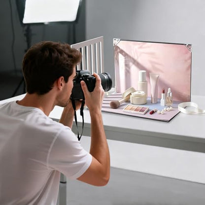 Product Photography Backdrops with Shadow Boards, 8Pcs 16 Curated Patterns Photography Prop Kit, Portable Small Photo Backdrop Board and PVC-Coated UGC Backdrops for Food Jewelry Mini Items, 16x11.5in