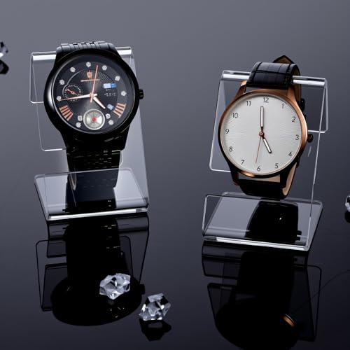 2 PCS Watch Display Stand, Acrylic Watch Display Single Bracelet Holder Stands Lightweight Bracelet Holder for Men Women Home Office Desk Bedroom Watches Jewelry Decor