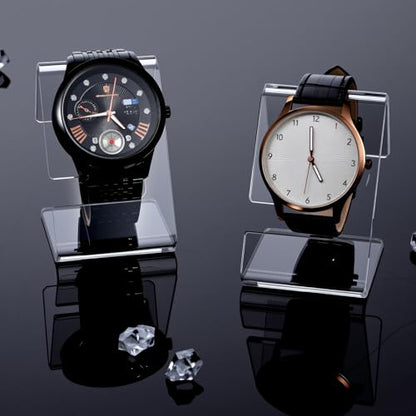 2 PCS Watch Display Stand, Acrylic Watch Display Single Bracelet Holder Stands Lightweight Bracelet Holder for Men Women Home Office Desk Bedroom Watches Jewelry Decor
