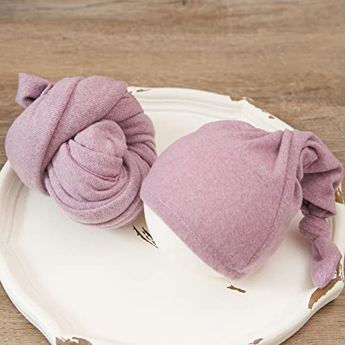 Zeroest Newborn Photography Wraps with Hat Baby Photo Outfit Girl Stretch Blanket Infant Boy Props for Baby Photo Shoot - color: Purple