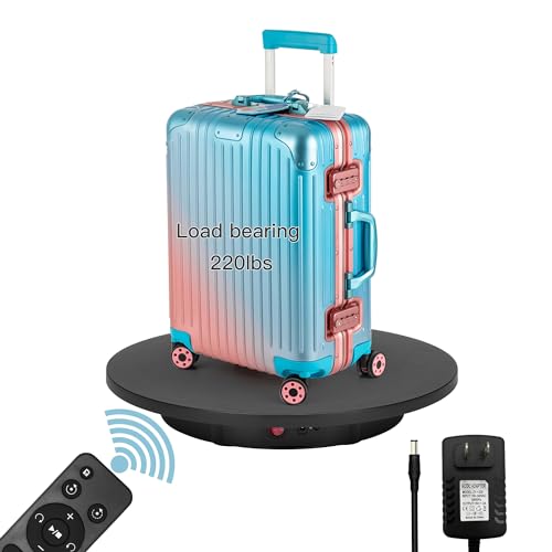 Rotating Display Stand 16.5'' Large Motorized Turntable Stand Spinning Photography Turntable(Black Wired)