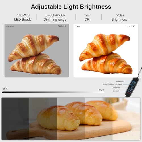 PULUZ 16x16 Inch High CRI≥95 Dimmable Light Box, 144 LED Photo Studio Lighting Kit with 6 Backdrops, Portable Shooting Tent for Product Photography - size: 16*16 inch