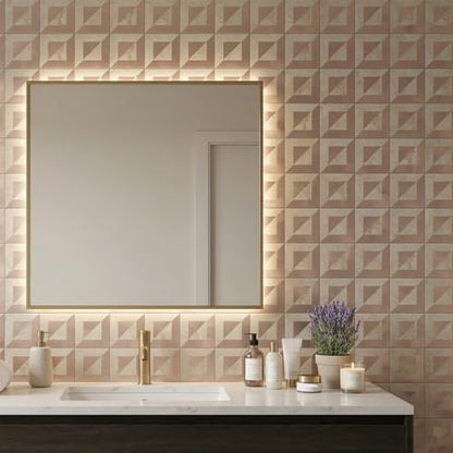 10-Sheets Stunning 3D Visuals Peel and Stick Backsplash Mosaic Tiles, PVC Stone Texture Look,Heat Resistant Stick on Tiles for Kitchen Wall, Bathroom, Laundry Room(Beige Marble + Rose Gold) - color: Beig Marble + Rose Gold