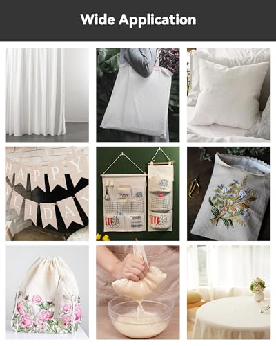 HOTGODEN Light Weight 100% Cotton Muslin Fabric: 63 inch x 2,5,10 Yards Unbleached Muslin Linen Fabric Material for Sewing Material Apparel Cloth - color: Natural, size: 5 YARDS