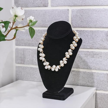 MOOCA 2 Pcs Deluxe Medium Necklace Chain Jewelry Bust Display Holder Stand, Necklaces Display Mannequin, Bust Stand, 6 3/8 W x 4 1/4 D x 10 H in, Black Velvet - color: 2) Black Velvet, 2 pieces