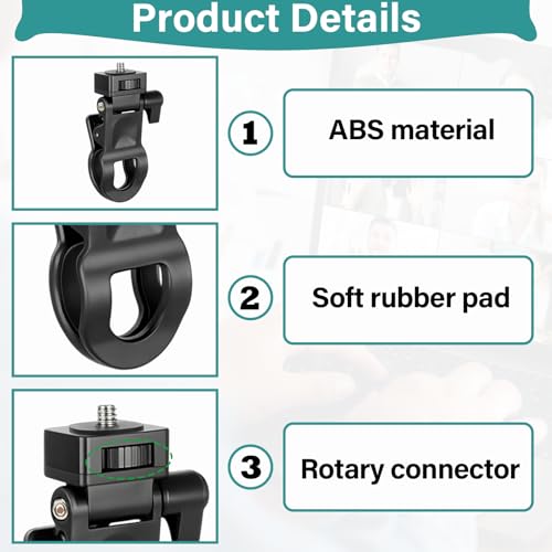 Selfie Phone Light Clip – Portable Clip-On Light for Phone, Camera, Laptop, Webcam, Tripod with 1/4" Thread Mount, Compatible for Zoom or Video Call