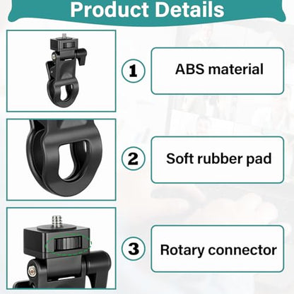 Selfie Phone Light Clip – Portable Clip-On Light for Phone, Camera, Laptop, Webcam, Tripod with 1/4" Thread Mount, Compatible for Zoom or Video Call