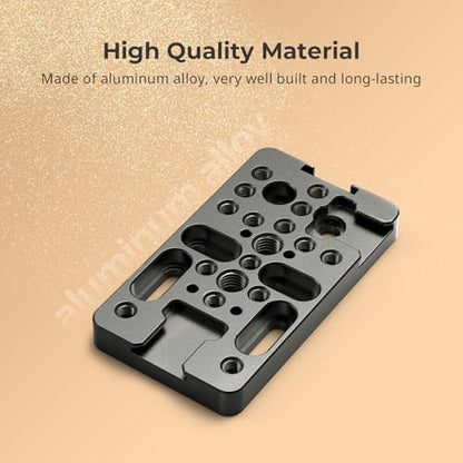 SMALLRIG Extension Cheese Plate, Multifunctional Mounting Plate with 1/4" and 3/8" Threaded Holes, Cold Shoe Mounts, and 3/8"-16 Locating Hole for ARRI, Fits for Camera Rig, DSLR Accessories - 4887