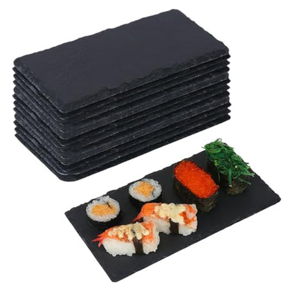 13 Pack 4 x 8 Inch Slate Cheese Boards, Black Rectangle Slate Charcuterie Boards, Natural Charcuterie Stone Plates for Parties, Gifts, and Special Events, Cheese, Sushi, Food. - size: 13 Pack 4 x 8 Inch