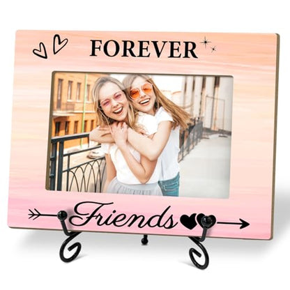 Forever Friends Picture Frame, 4 x 6 Picture Frame with Stand for Tabletop Display.(Pink Gradient) - color: Frame17