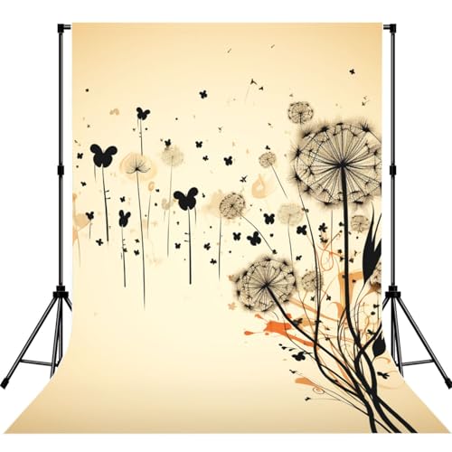 Dandelion Hearts Backdrop Background for Photography 5x7ft Photobooth Professional Photo Backdrop Curtains Video Photography Studio Photo Backgrounds Banner Booth Background Screen Parties - color: Dandelion Hearts