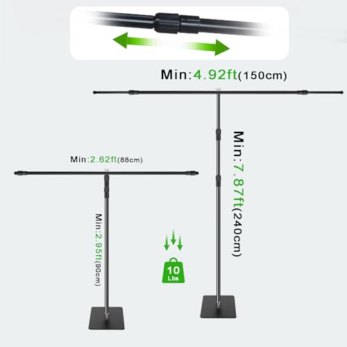 Green Screen BackdropKit, 8 * 5FT Metal Base Photo Studio Support System, Adjustable Backdrop Frame for Video Shooting, Live Streaming, Photo Studio, Content Creation and Virtual Backgrounds - size: 8*5FT