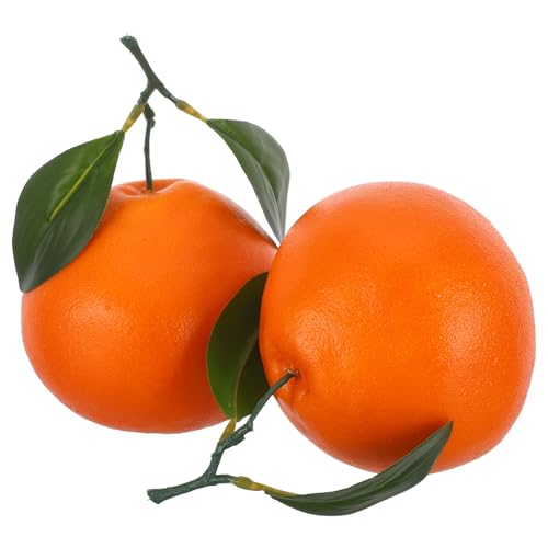 Hemobllo 2pcs Realistic Artificial Oranges Fake Fruit Display Props Lifelike Orange Home Décor Ornaments for Cabinet Shop Window Photography and Party Decoration