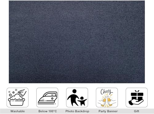 9x9ft Deep Navy Linen Texture Backdrop Minimalist Neutral Photography Background for Product Shoot Studio Decorations Tapestry Banner Photo Booth Props - size: 9x9ft