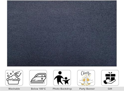 8x6ft Deep Navy Linen Texture Backdrop Minimalist Neutral Photography Background for Product Shoot Studio Decorations Tapestry Banner Photo Booth Props - size: 8x6ft