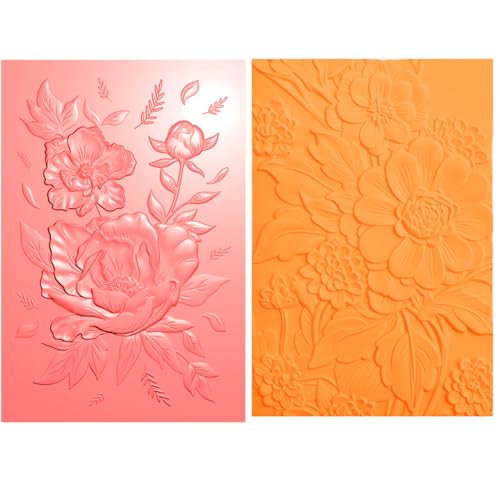 BAOFALI 2PCS 3D Embossing Folder for Card Making Texture Fades Blossom Bloom Floral for DIY Scrapbooking Paper Crafting Handmade Crafts Scrapbooking Arts Supplies Scrapbook Decor - color: Card Making Texture