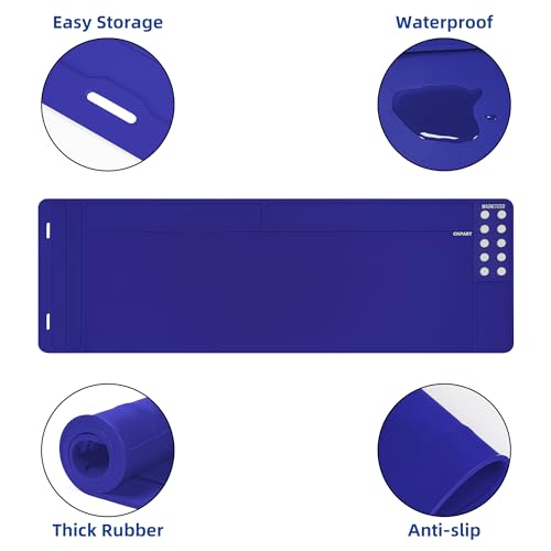 CKPART Rifle Gun Cleaning Mat, Anti-Slip Rubber Tactical Magnetic Mat, Gun Maintenance Mat,Gun Maintenance Mat for Gun Cleaning Kits 36" x 12"