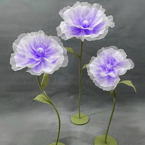 Large EVA Artificial Flowers, 5.3ft Giant Flowers for Decorations with Stand, Wedding Birthday Easter Party Mother's Day Home Decor Shop Window Display Photography Props, Purple - color: B Purple