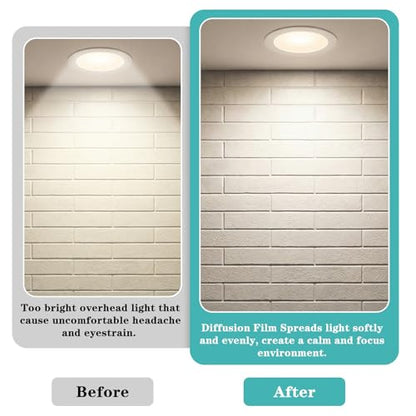 3Pcs Light Diffuser Sheet - 8.3x11.8 Inches Light Diffuser Film Adhesive Panel Stickers for Soften Ceiling Light, LED Downlight, Spotlight LED Panel, Track Light