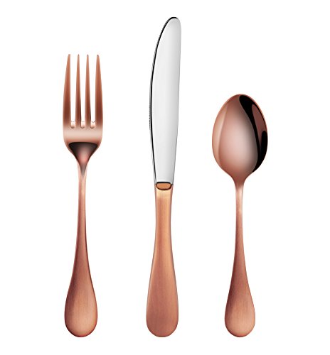 Artaste 56891 Rain 18/10 Stainless Steel Flatware 36-Piece Set, Copper Finish, Service for 12 - color: Copper