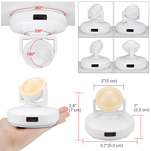 BIGMONAT Wireless Accent Light Battery Operated, Dimmable Spotlight with Remote and Timer, Color Changing Up Lighting for Wall Picture Painting, Stick on RGB Puck Light for Artwork Plant Tree - color: White - 2 Pack, size: Battery Powered