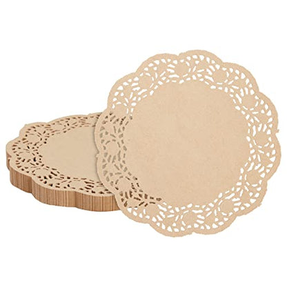 Juvale Paper Placemats - 9-Inch Brown, 250 Pack - Disposable Round Placemats & Doilies for Tables - Tea Party Decorations - size: 9-Inch