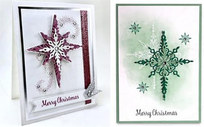 Lapoo Festivals Metal Cutting Die for Scrapbooking - Durable, Cut Stencils for DIY Scrapbook Photo Album Decorative Paper Card, Card Making Supplies, Embossing (Six Snowflake Star Anise 4.9 x 3.3 in) - style: Six Snowflake Star Anise 4.9 x 3.3 in