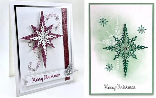 Lapoo Festivals Metal Cutting Die for Scrapbooking - Durable, Cut Stencils for DIY Scrapbook Photo Album Decorative Paper Card, Card Making Supplies, Embossing (Six Snowflake Star Anise 4.9 x 3.3 in) - style: Six Snowflake Star Anise 4.9 x 3.3 in