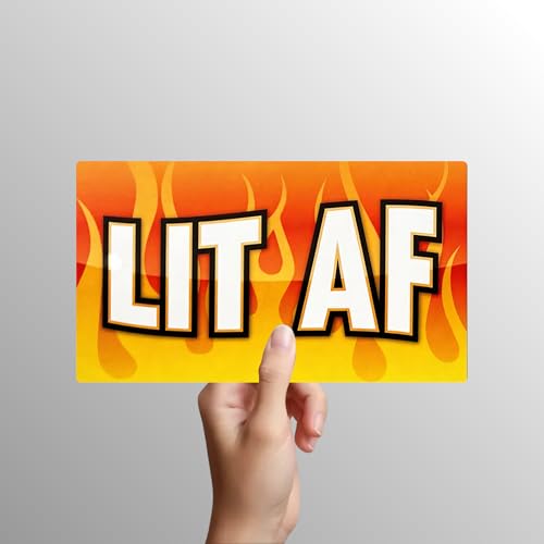 KING Props Lit AF Photo Booth Props – 6 Double‑Sided Colorful Party Sign Cutouts for Wedding, Birthday, Graduation & DIY Photo Booth Kits