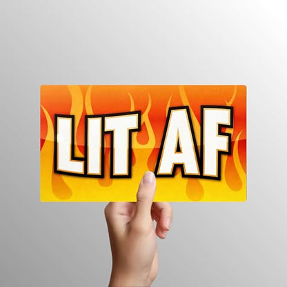 KING Props Lit AF Photo Booth Props – 6 Double‑Sided Colorful Party Sign Cutouts for Wedding, Birthday, Graduation & DIY Photo Booth Kits