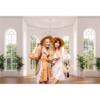 Renaiss Fabric Windows Scenery Backdrop Interior Room Balcony Sunshine Living Room Photography Background Office Zoom Meeting Video Conference Backdrop Photo Studio Props 7x5ft - color: XH004, size: 7Wx5H FT
