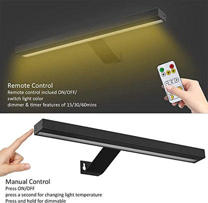 MIOBLUE Wireless Picture Lights,Rechargeable Battery Art Display Light with Remote Control, Dimmable/Timer Off Dartboard Light 16 Inch Full Metal Accent Lamp with 40LEDs for Paintings,Picture,Frame - color: Matte Black, size: 16inch