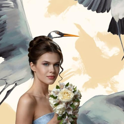Flying Cranes Backdrop Background for Photography 5x7ft Photobooth Professional Photo Backdrop Curtains Video Photography Studio Photo Backgrounds Banner BoothScreen Parties - color: Flying Cranes