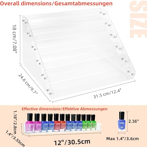 Acrylic Nail Polish Organizer Rack, 6 Tier Holder Stand, Paint Rack Gel Nail Polish Shelf Display, Sunglass Organizer, Essential Oils Storage Shelf, Holds Up to 72 Bottles - size: 6 Tiers