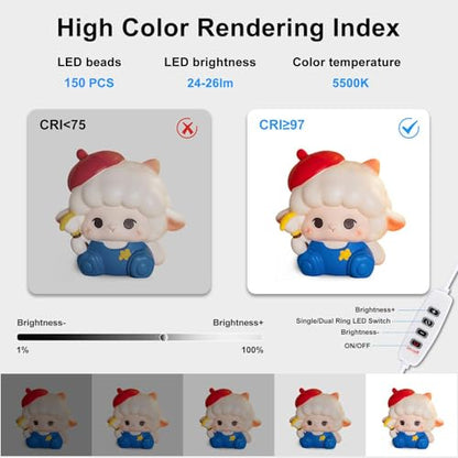 Portable Photo Studio Light Box, Photo Light Box, 16"x16"x16" Professional Dimmable Shooting Tent Kit with CRI >97 150 LED Lights 5700k 3600lm 4 Backdrops for Small Product Photography - size: 16*16*16 inch