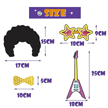 20Pcs Disco Party Photo Booth Props Disco 1970s Disco Throwback Party Photo Booth Props for Retro Disco Fever Dance 70's Boogie Theme 1970s Birthday Hippie Party Supplies