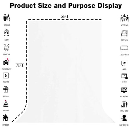 White Screen Backdrop for Photography 5x7ft Zoom Meeting, Game Live Steaming and Photo Studio Shooting Props - color: White, size: 5x7ft