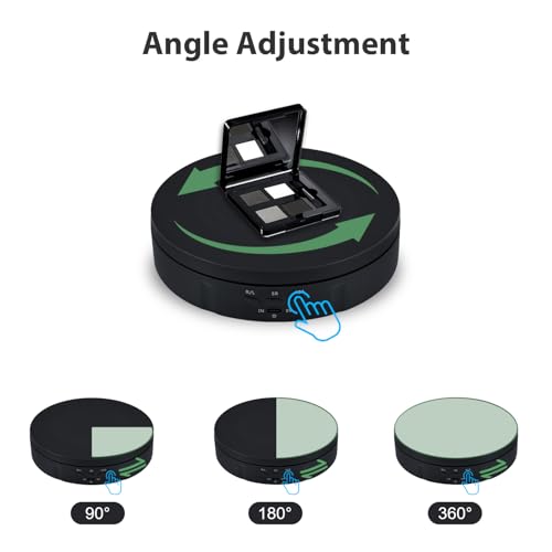 Mcbazel Motorized Rotating Display Stand,5.7inch 360 Degree Electric Rotating Turntable Display Stand for Photography Shows/Jewelry/Watch/3D Models/Cup -The Load-Bearing Capacity is About 10kg,Black - color: Black+5.7inch