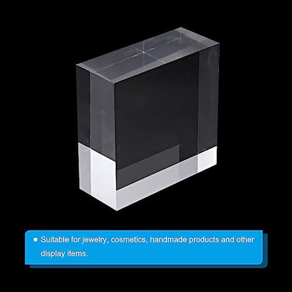 PATIKIL 4"x4"x1.5" Jewelry Display Riser, Polished Acrylic Cube Display Stand Block Collection Showcase Ring Holder Square, Clear - size: 4" x 4" x 1.5"