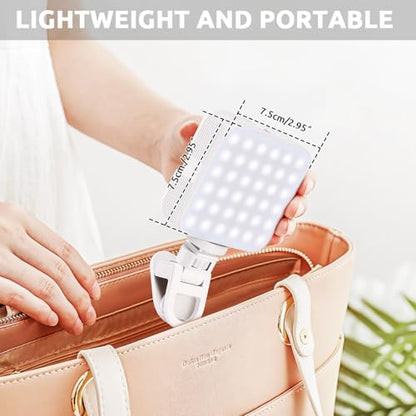 ELZO Selfie Light Rechargeable with Clip, 97 LED Portable Phone Lights with Adjustable 10 Color Modes, Up to 6500K CRI 97+, 3 Light Modes for iPhone, IPad, Laptop, TikTok, Makeup, Live Stream, Vlog