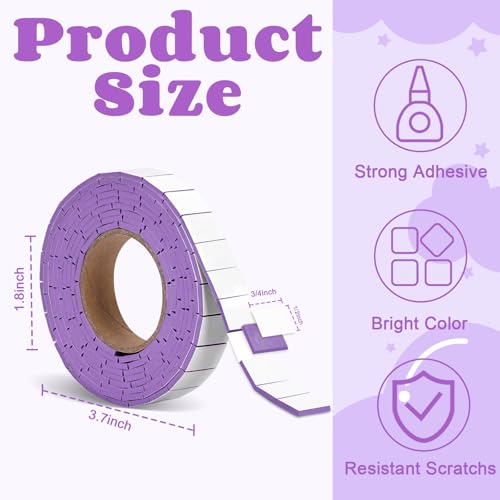 168 Pcs Foam Tape Craft Double Sided Precut 3/4 X 1/2 Inch 3D Adhesive Foam Squares Self Adhesive Dots Purple for Halloween Christmas DIY Crafts Art Sewing Supplies（1 Roll,Purple） - color: Purple, style: 1 Tape