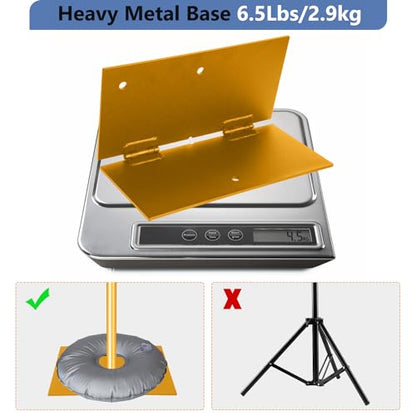 HYJ-INC Pipe and Drape Photography Backdrop Stand Kit - Titanium Gold Adjustable Photo Background Stand 10ft x 6.5ft with Metal Base for Parties Weddings Birthday Party Events Photo Booth