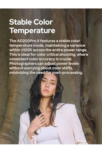 Godox AD200Pro II 200ws TTL Pocket Flash, Multi-Head System, Improved Heat Dissipation, 0.01-1.8s Recycling 1/512-1/1 Output 500 Full Power Flashes, Bi-Color Modeling Light, Color Screen & Indicator