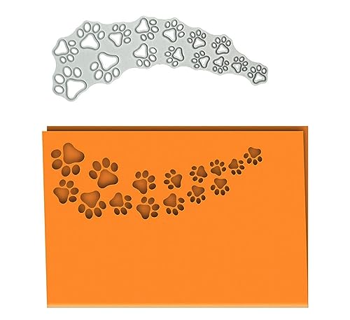 Scrapbooking Die-Cuts for Card Making, Christmas Metal Cutting Dies, Paper Craft Punch Template, Background Embossing Stencils, DIY Album Décor (Dog footprints-12.5x5cm) - color: Dog footprints-12.5x5cm