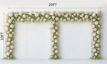 10x20ft Backdrop Stand Heavy Duty Pipe and Drape Backdrop Stand for Parties, Adjustable Pipe Kit Curtain Frame Stand for Photography Background Support,Wedding Arch Metal Frame (Silver) - color: Silver