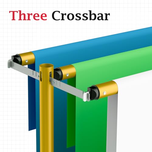 EMART Backdrop Stand Heavy Duty 8.9x10Ft,Three Crossbar Pipe and Drape Photo Background Support Kit, Adjustable Metal Frame with Flat Base for Wedding Birthday Party Decorations-Gold - color: Gold, size: 8.9x10FT